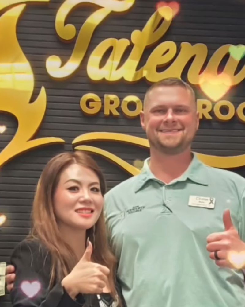 Talena with customer