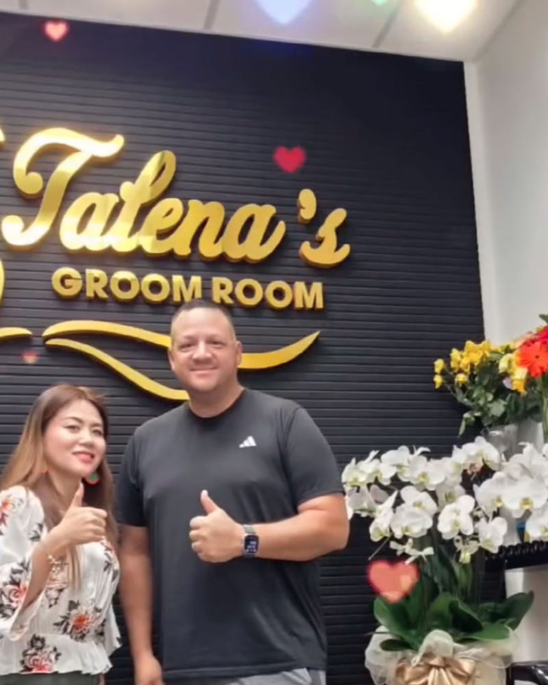 Talena with customer