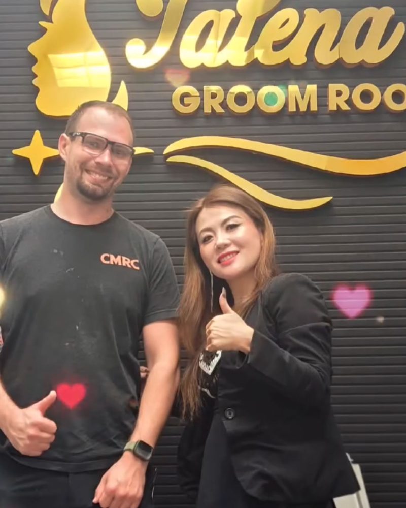 Talena with customer